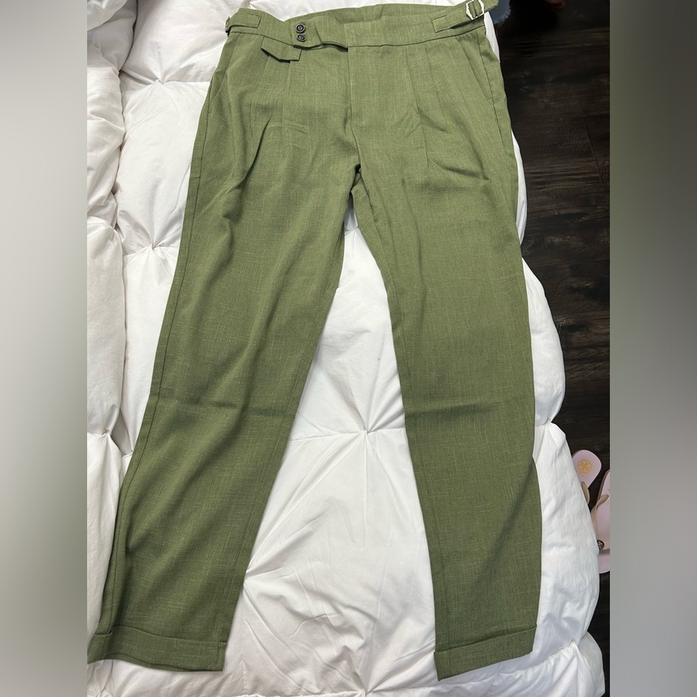 OLIVE GREEN MENS SLACKS XL